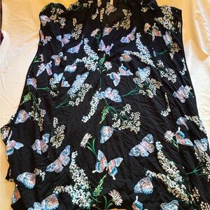 Women's 2x Caftan Swim Cover Up Floral Resort Vacation Beachy Flowy Boho Summer